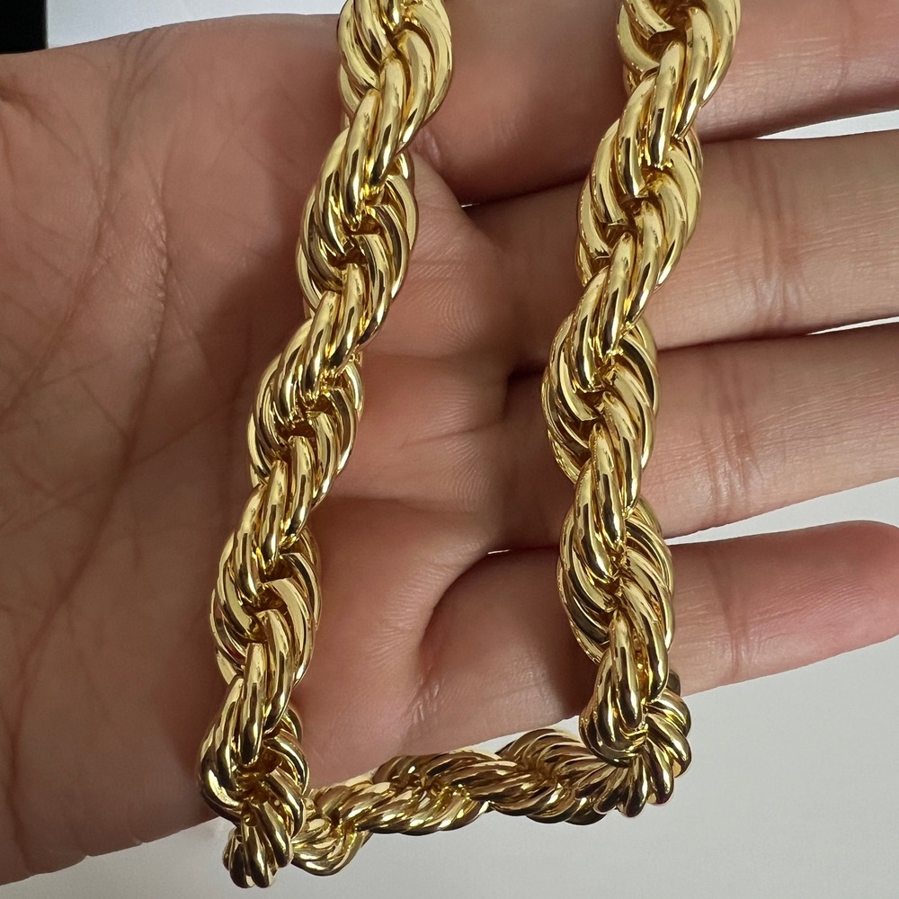 NWOT Uncommon James On Board Necklace Gold Twisted Rope Chain Chunky Statement - Picture 8 of 9